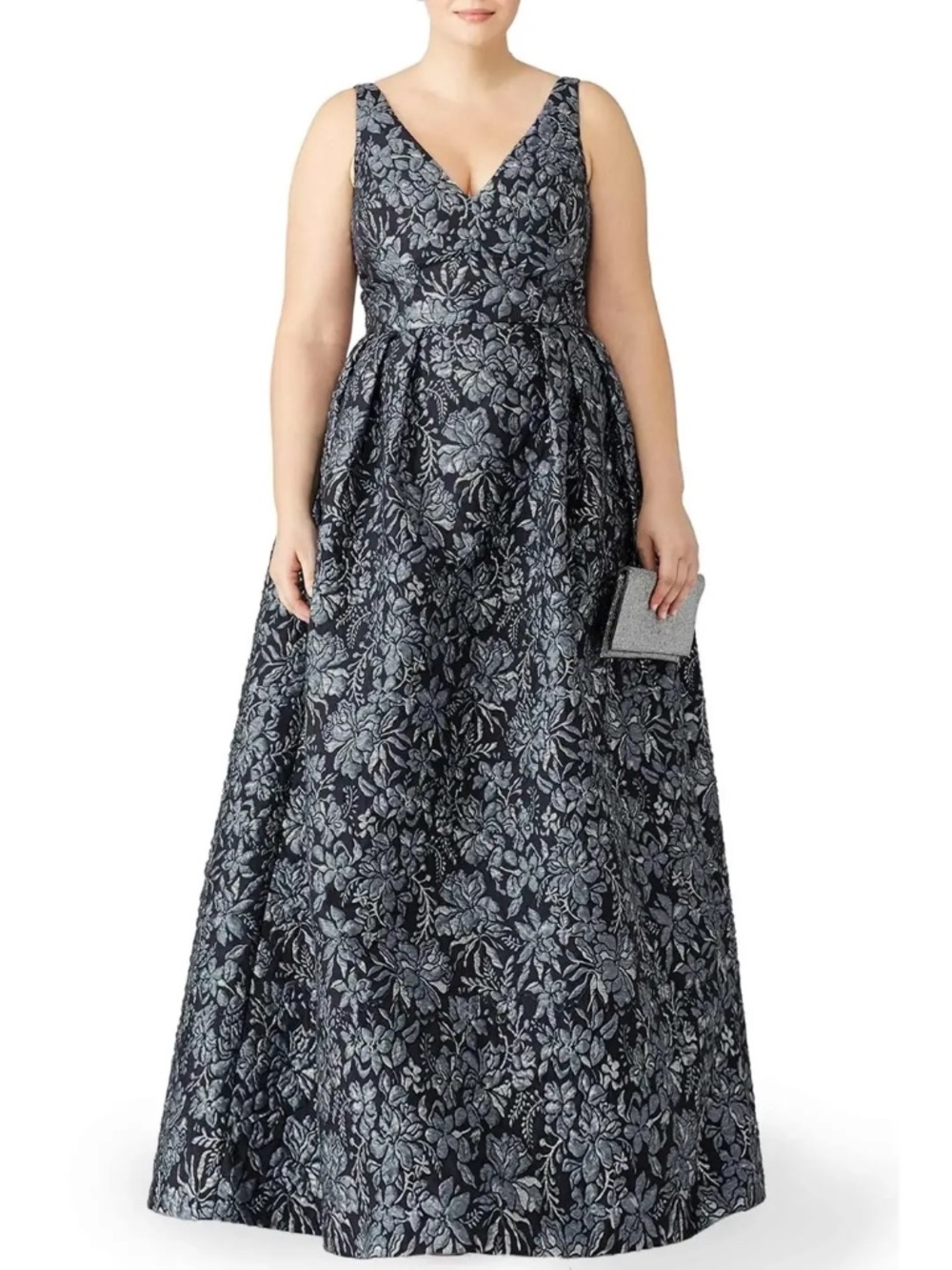 RTR Theia Floral Slate Ballgown - size 16